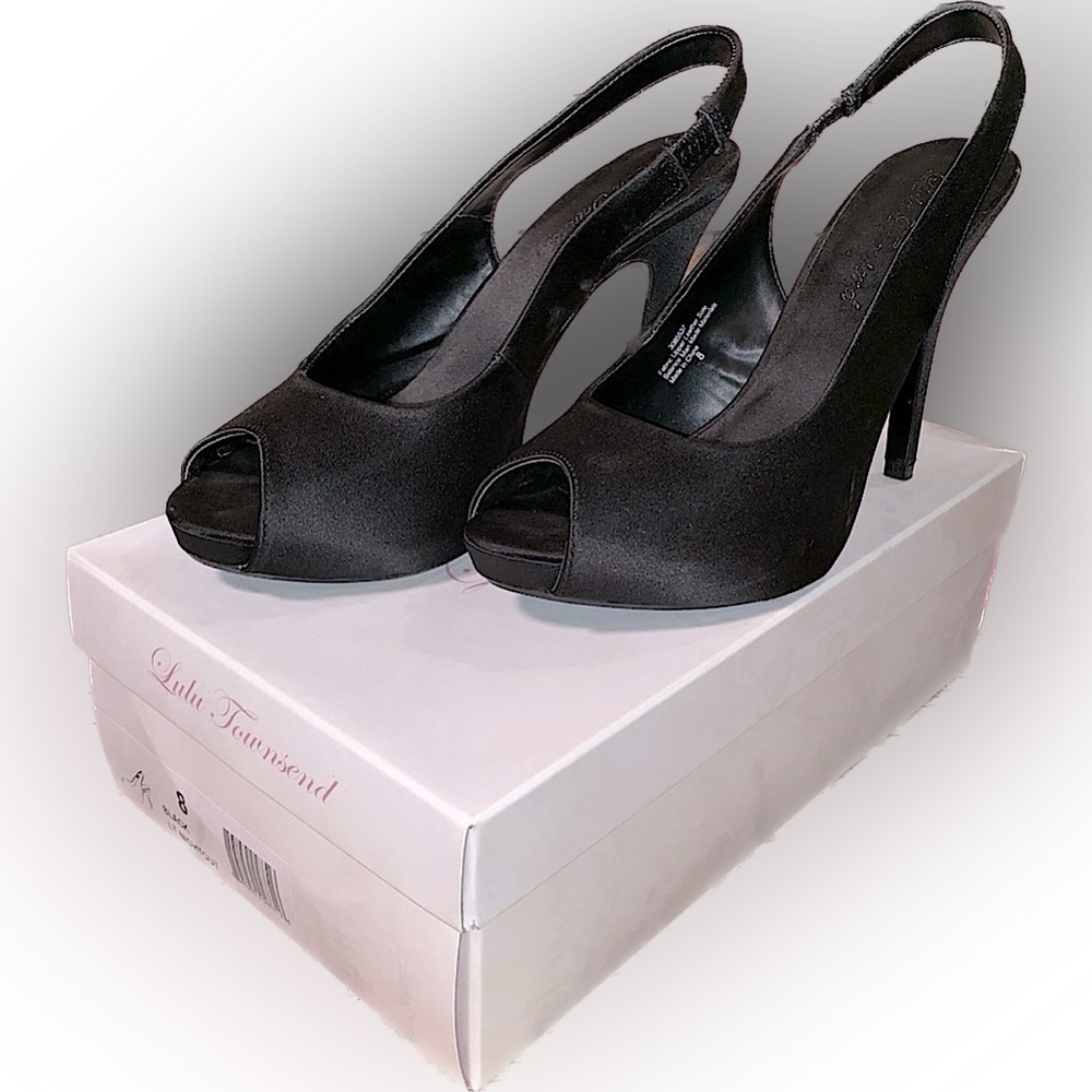 Lulu Townsend Satin Peep Toe Heels